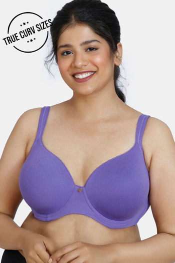 Buy Zivame True Curv Padded Wired 34th Coverage Super Support Bra Purple Corallite At Rs909 